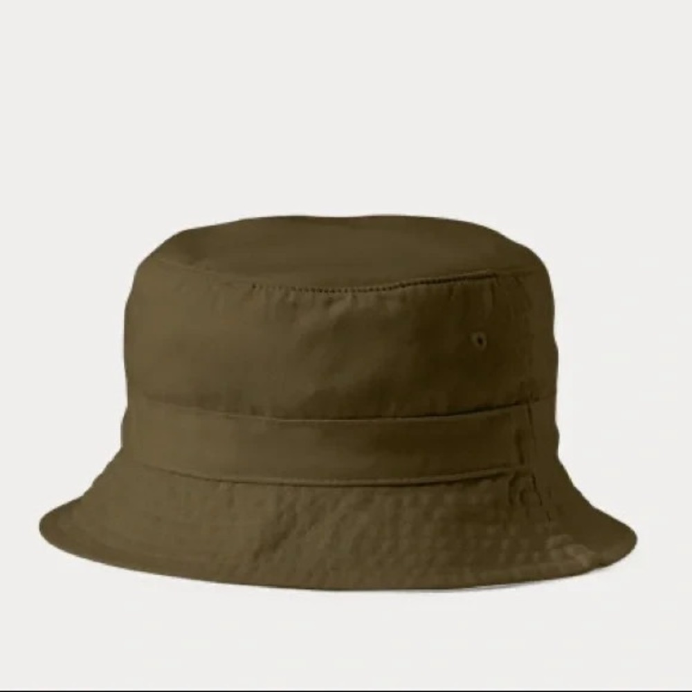 Polo by Ralph Lauren Bucket Hat Pony Logo Embroidered Cotton Olive Green Large